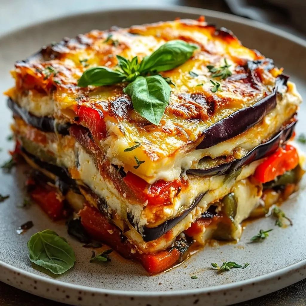 Layered Mediterranean Vegetable Lasagna with Creamy Ricotta