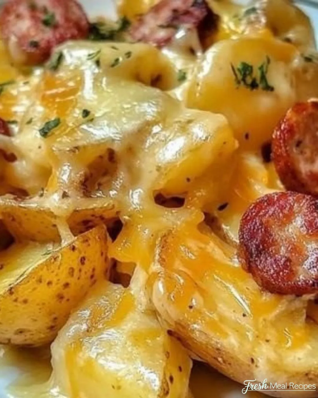 Cheesy Ranch Potatoes and Smoked Sausage