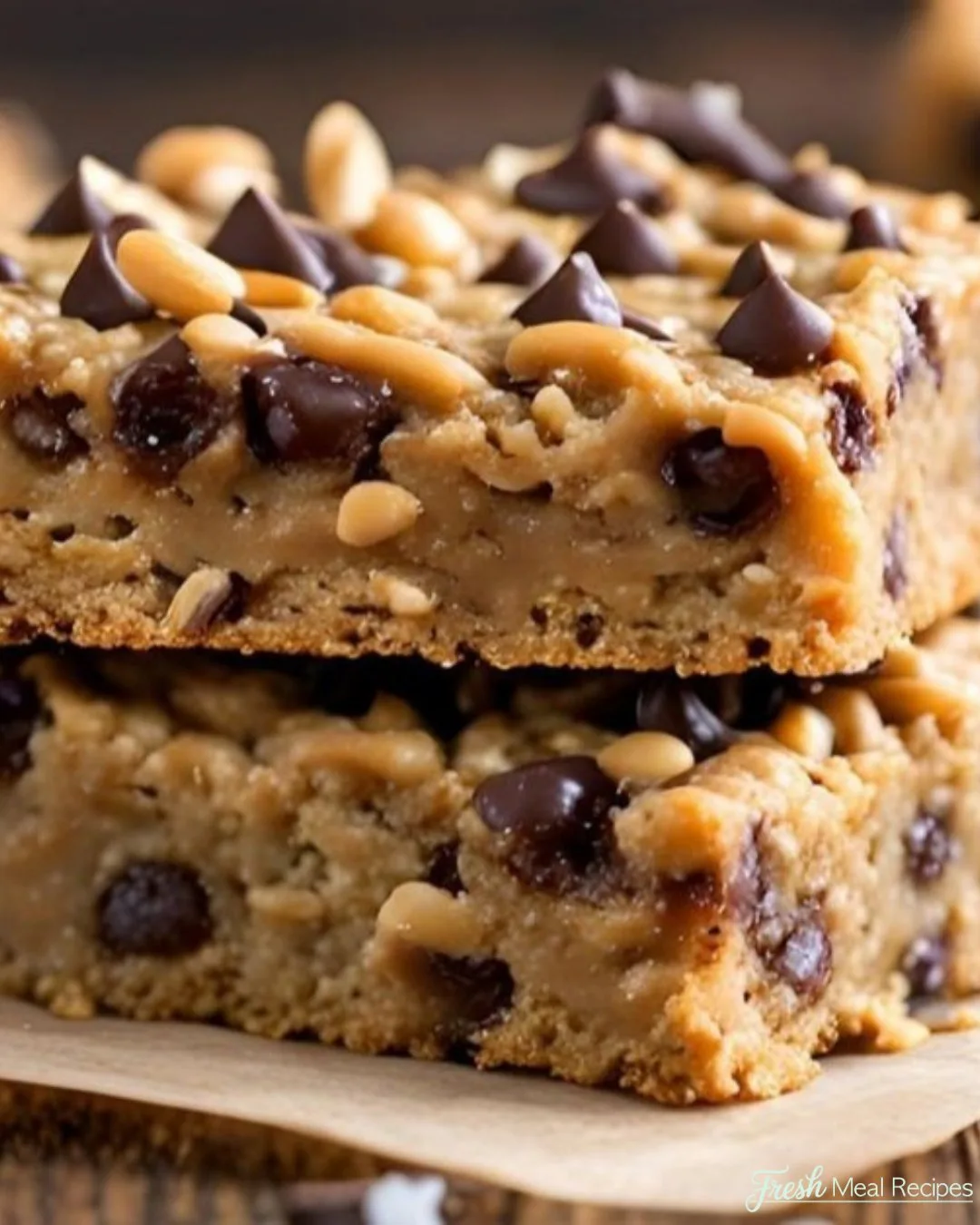 Chocolate Chip Peanut Butter Oatmeal Bars Recipe