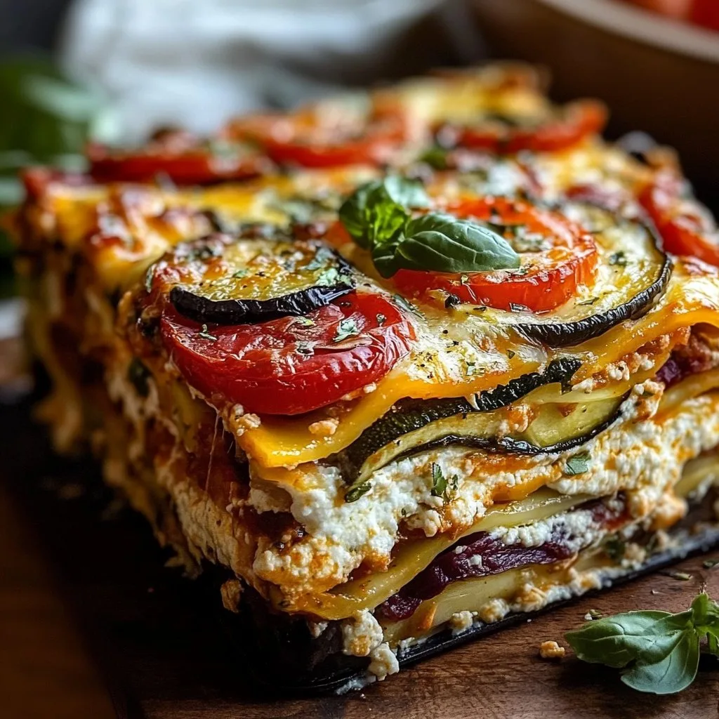 Layered Mediterranean Vegetable Lasagna with Creamy Ricotta
