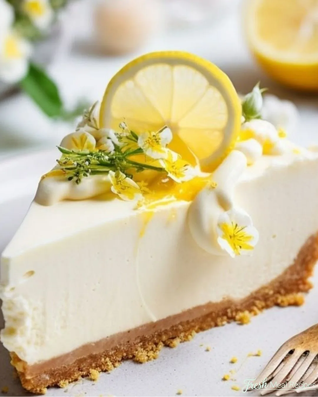 Easy No Bake Lemon Cheesecake