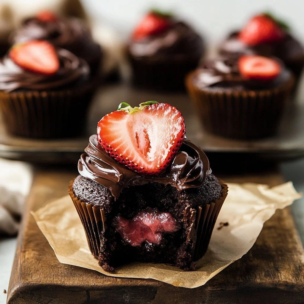 Chocolate Covered Strawberry Cupcakes