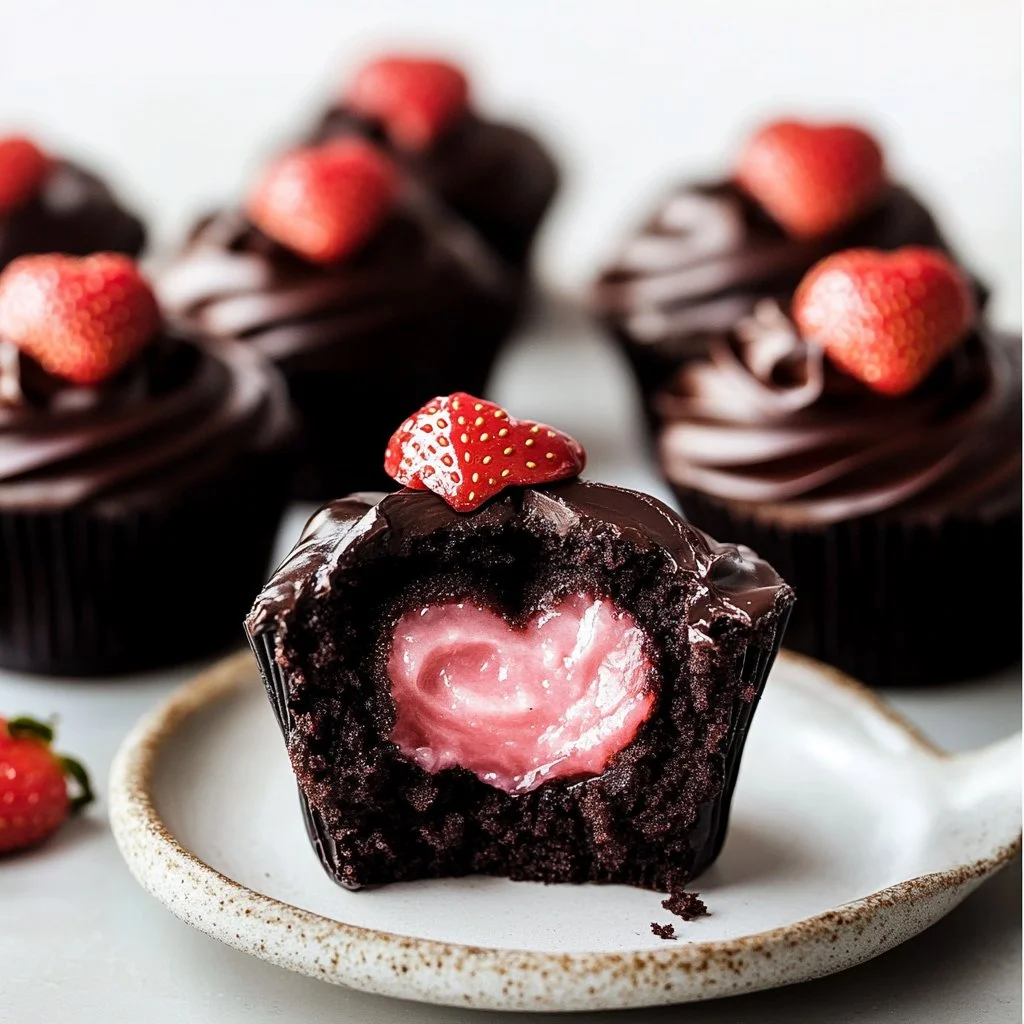 Chocolate Covered Strawberry Cupcakes