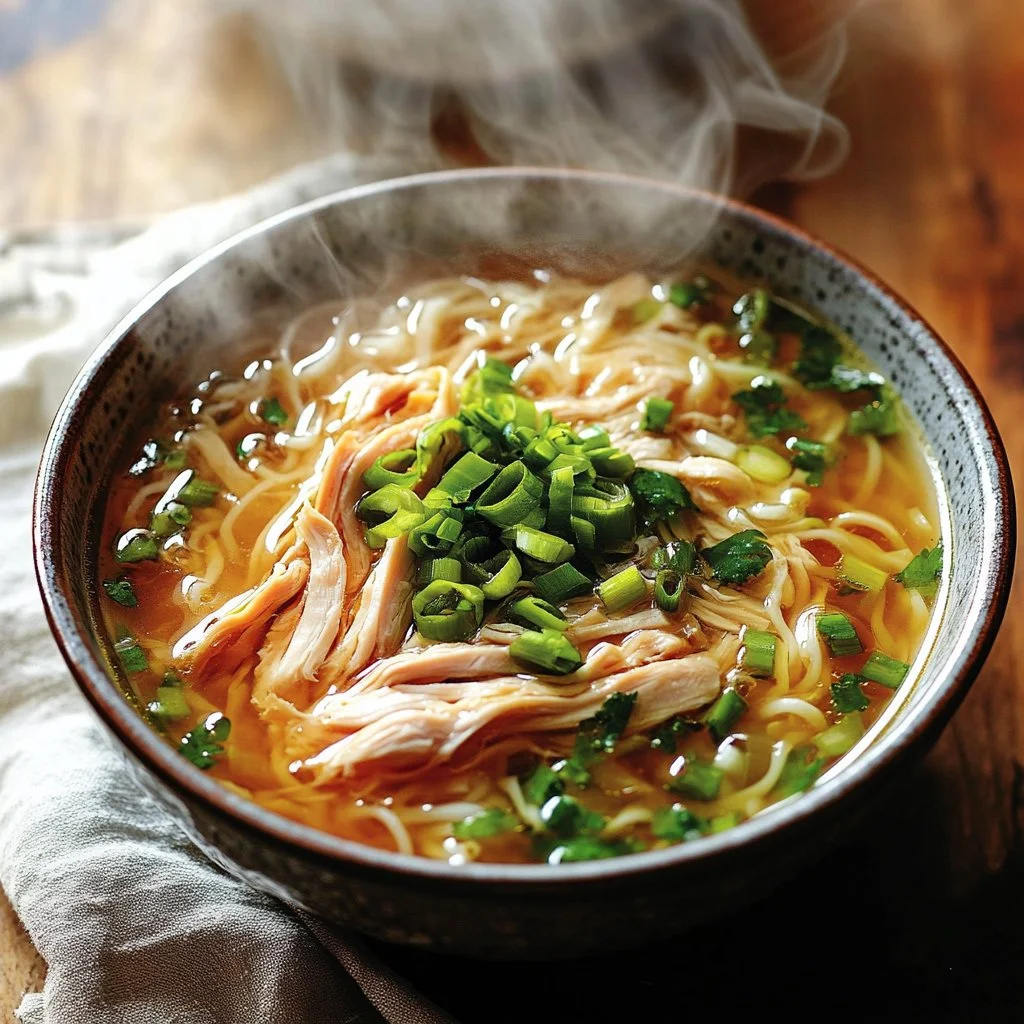 Classic Ginger Garlic Chicken Noodle Soup