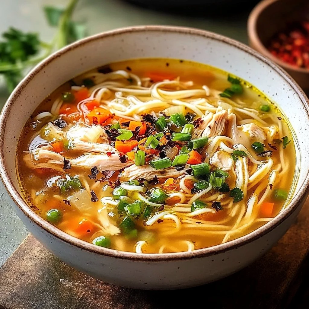 Classic Ginger Garlic Chicken Noodle Soup