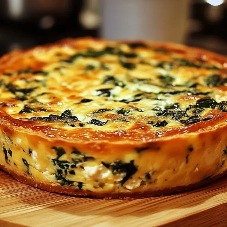 Cottage Cheese and Spinach Crustless Quiche on a plate