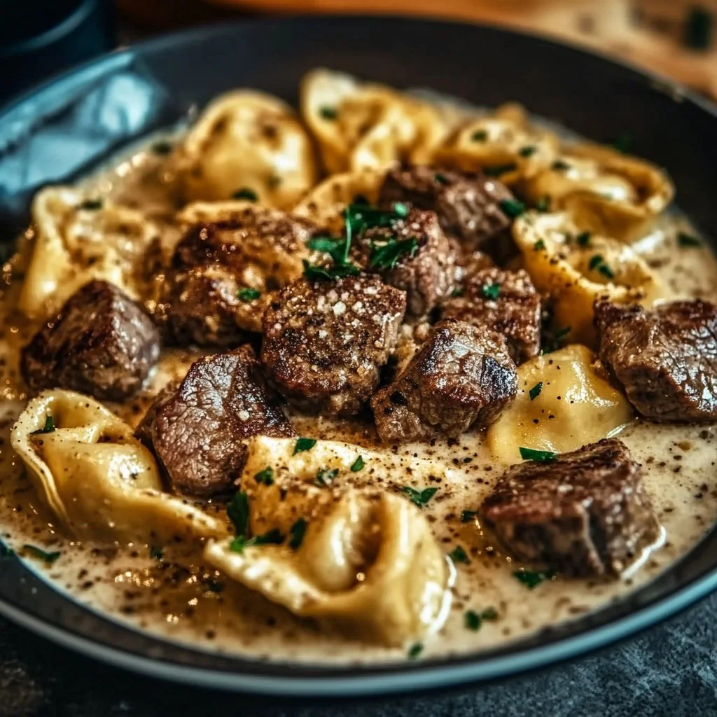 Cracked Garlic Steak Tortellini in Creamhouse Sauce Bliss