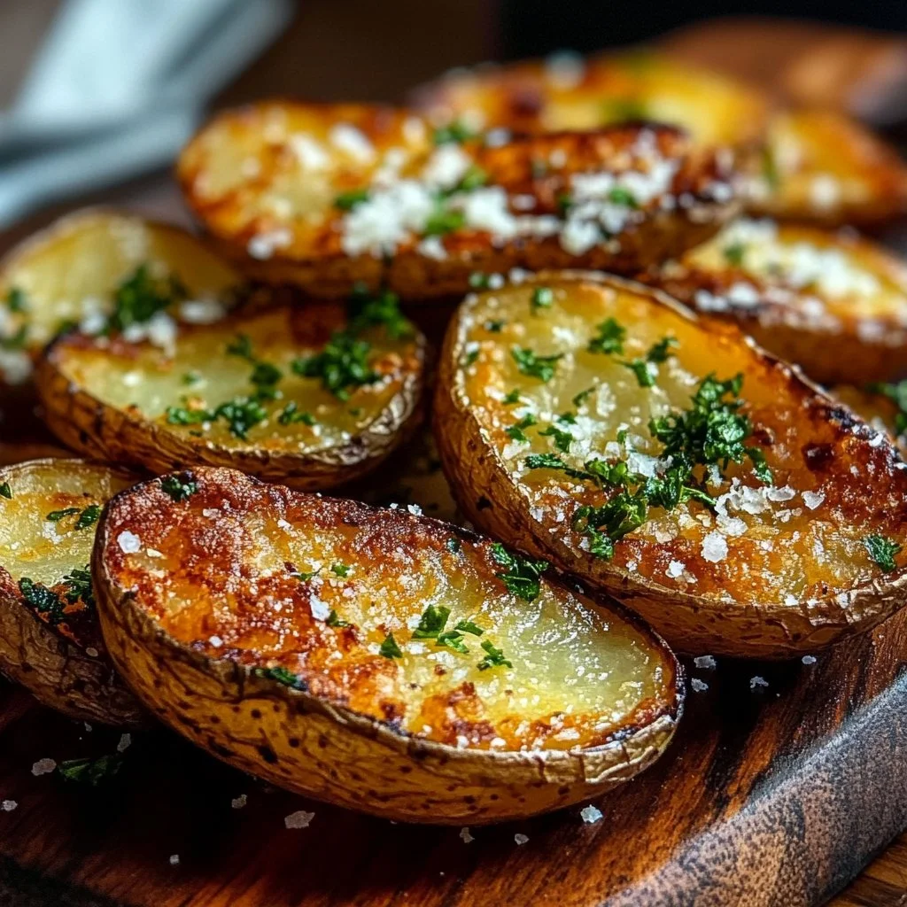 Crispy Garlic Herb Roasted Potato Skins