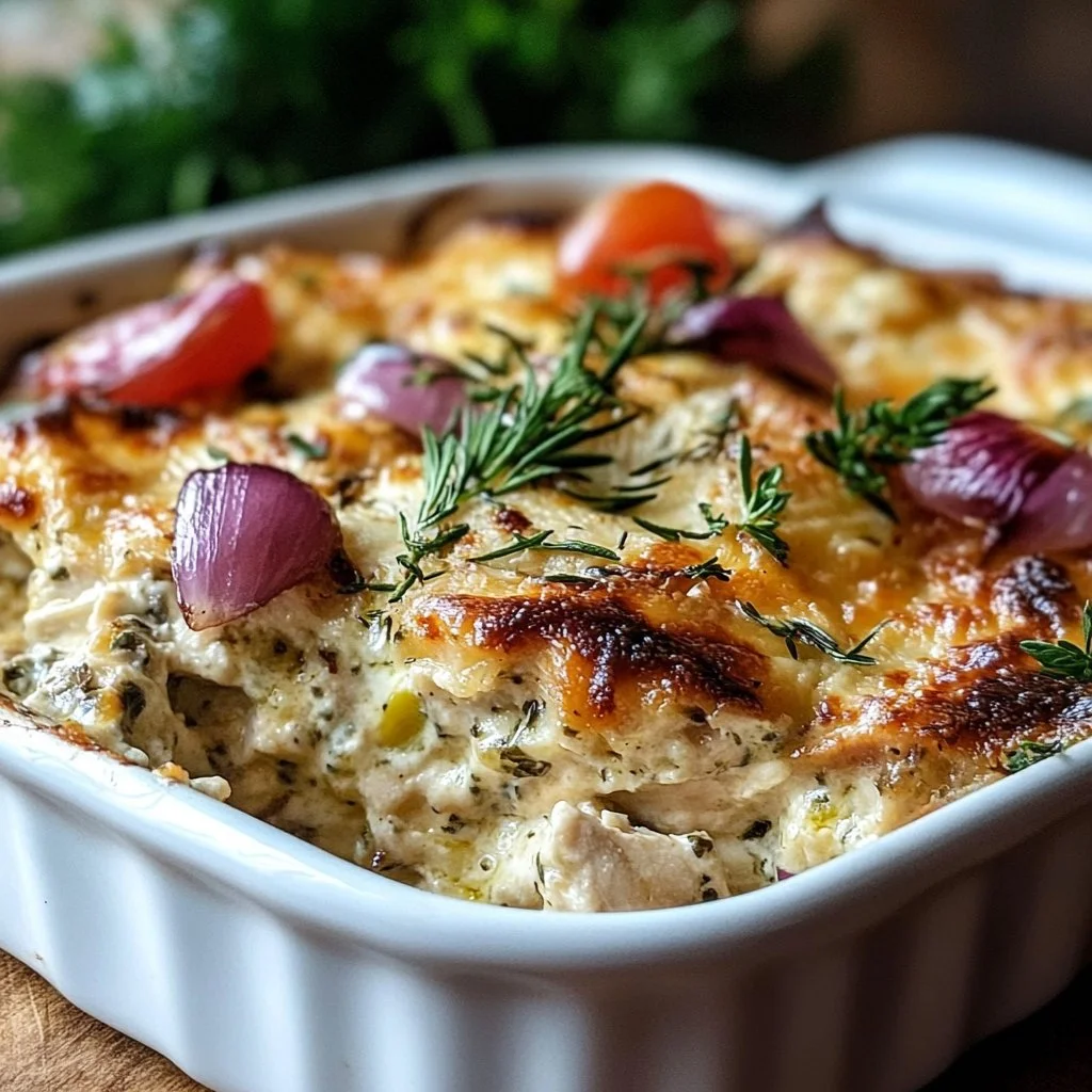 Dump-and-Bake Chicken Tzatziki Casserole