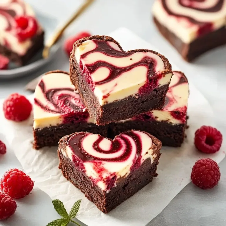 Heart shaped brownies decorated with chocolate drizzle and sprinkles