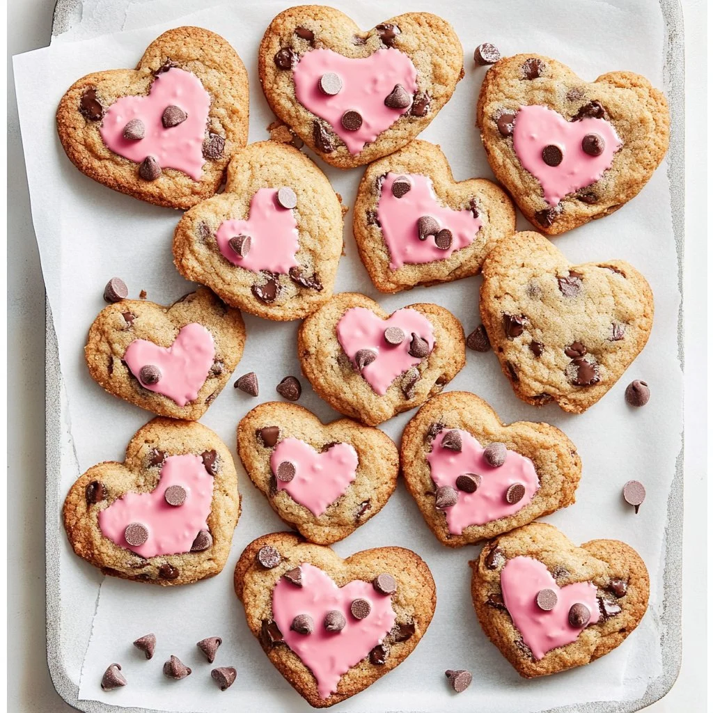 Heart Shaped Chocolate Chip Cookies