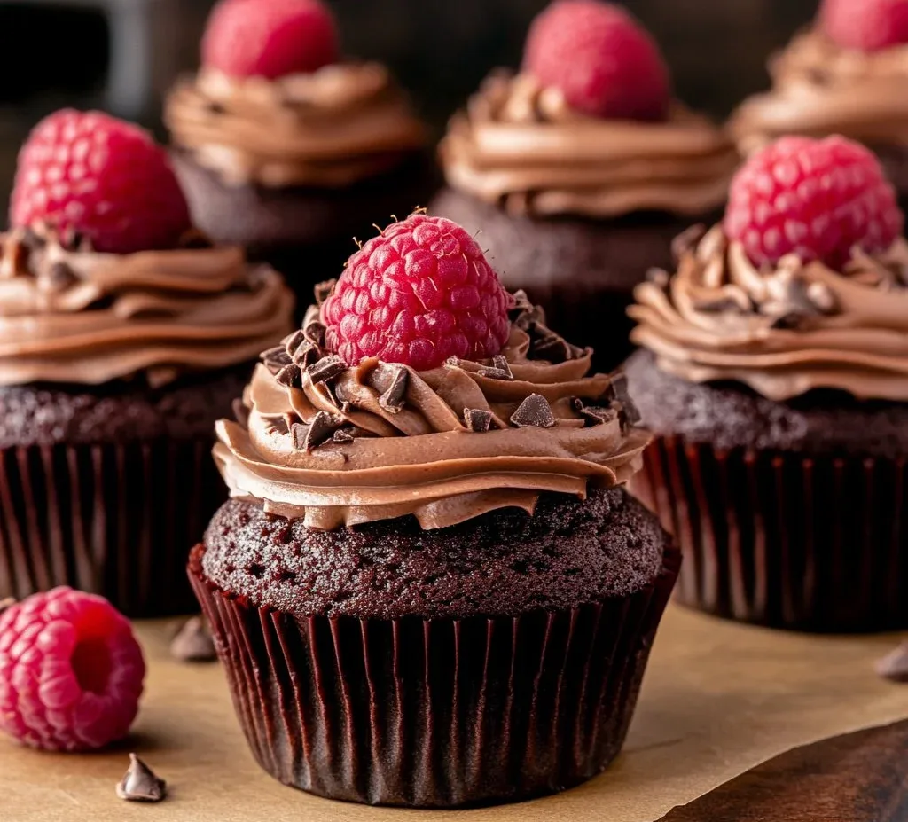 Chocolate Raspberry Cupcakes image 1 e1767737122170