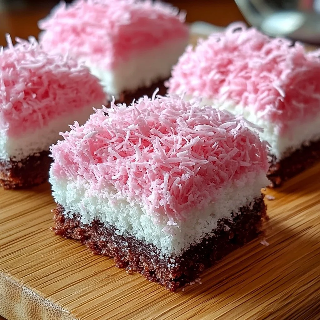 Pink Coconut Snowball Cake Bars