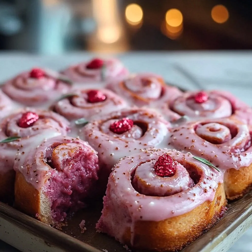 Pink Velvet Cinnamon Rolls