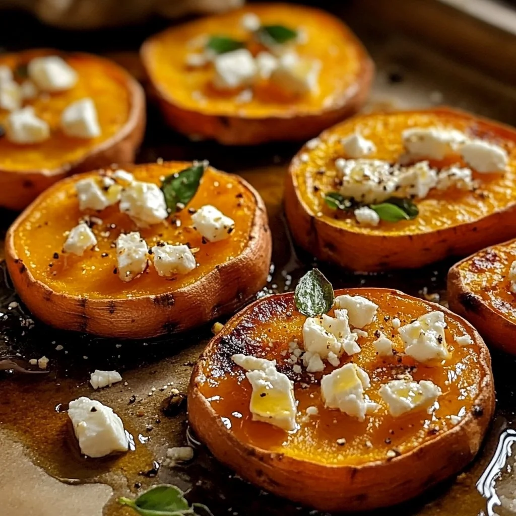 Roasted Sweet Potato Rounds with Honey & Feta Bliss