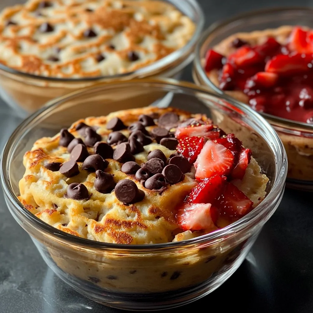 Single Serving Fluffy Baked Protein Pancake Bowls