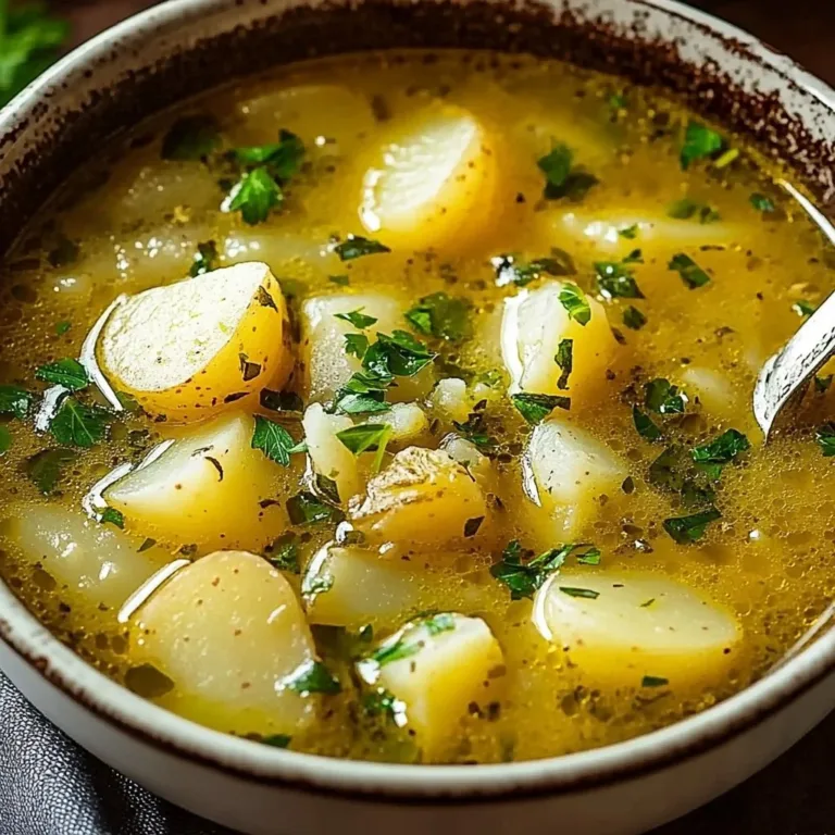 Bowl of soothing Garlic Potato Soup, perfect hangover remedy