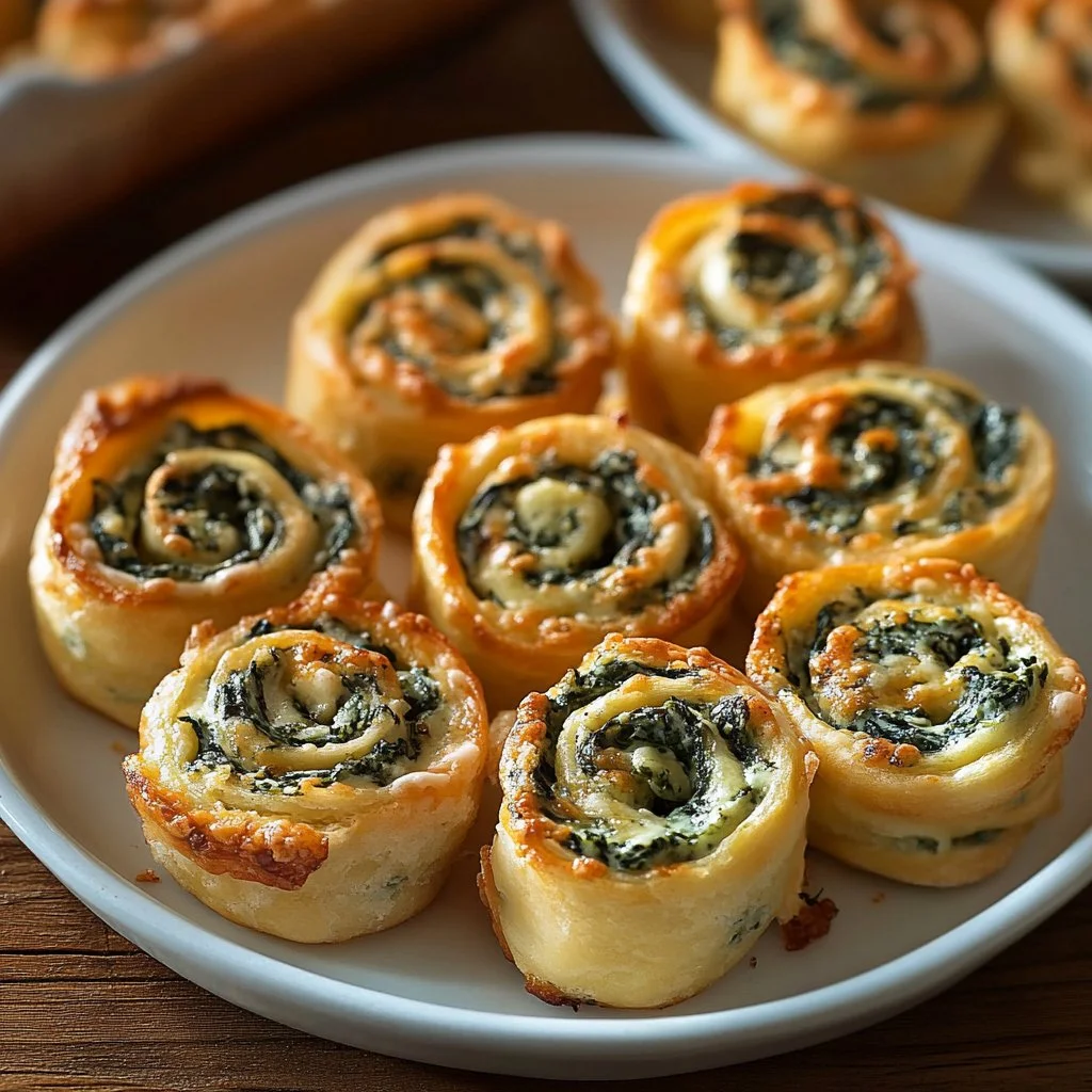 Spinach Dip in Bite-Sized Pinwheels