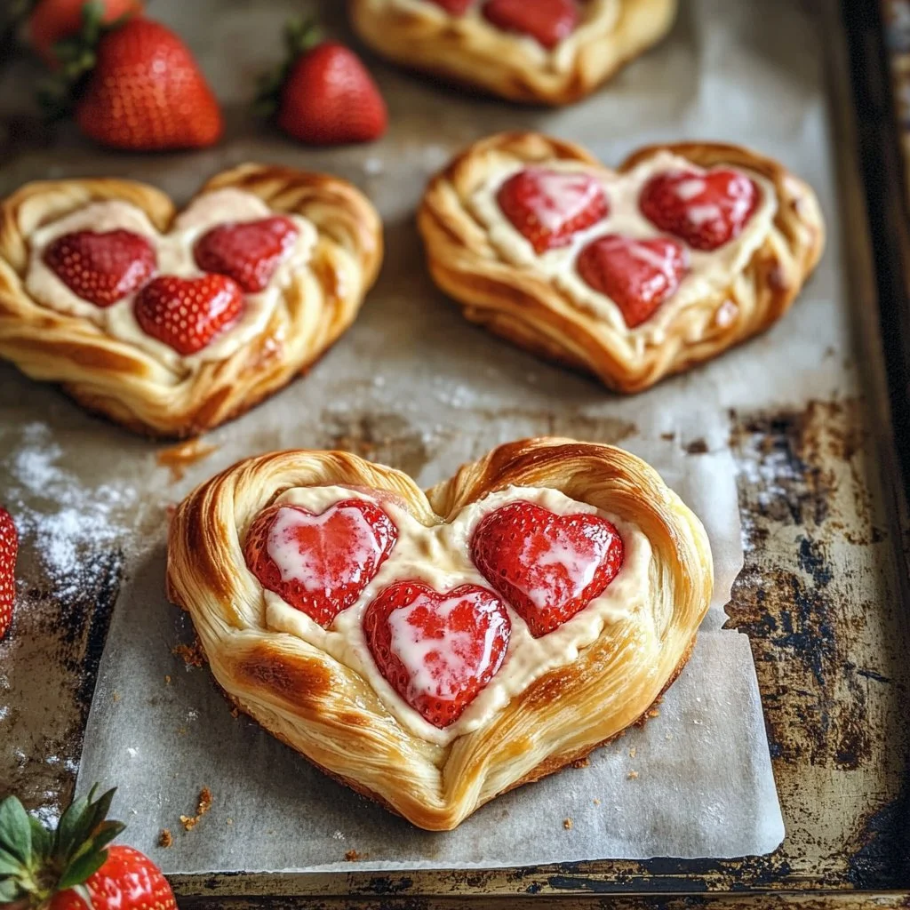 Strawberry Cream Cheese Heart Danishes
