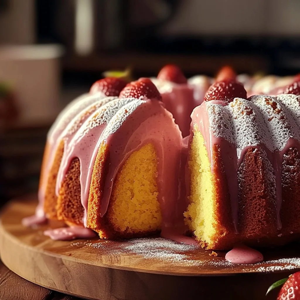 Strawberry Milkshake Pound Cake