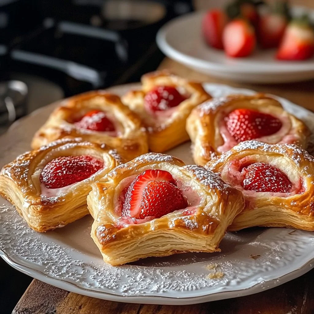 Strawberry Puff Pastry Danishes