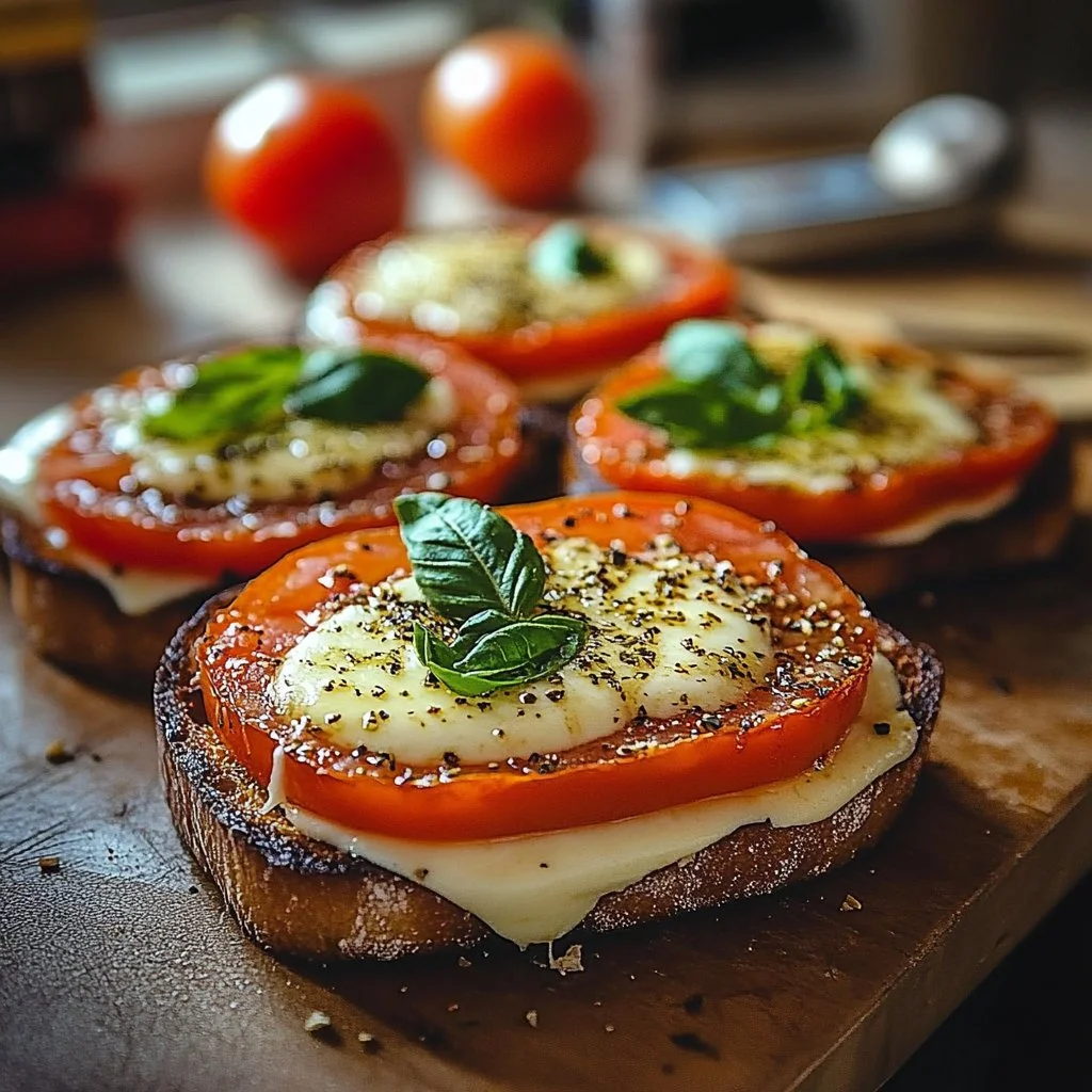 Tomato Basil Mozzarella Toast