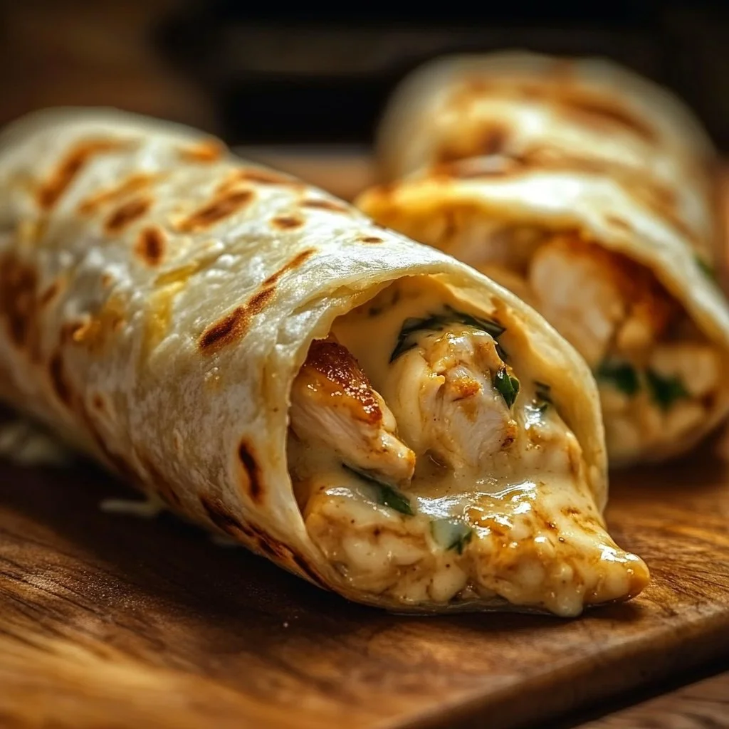 Cheesy Chicken Garlic Wraps