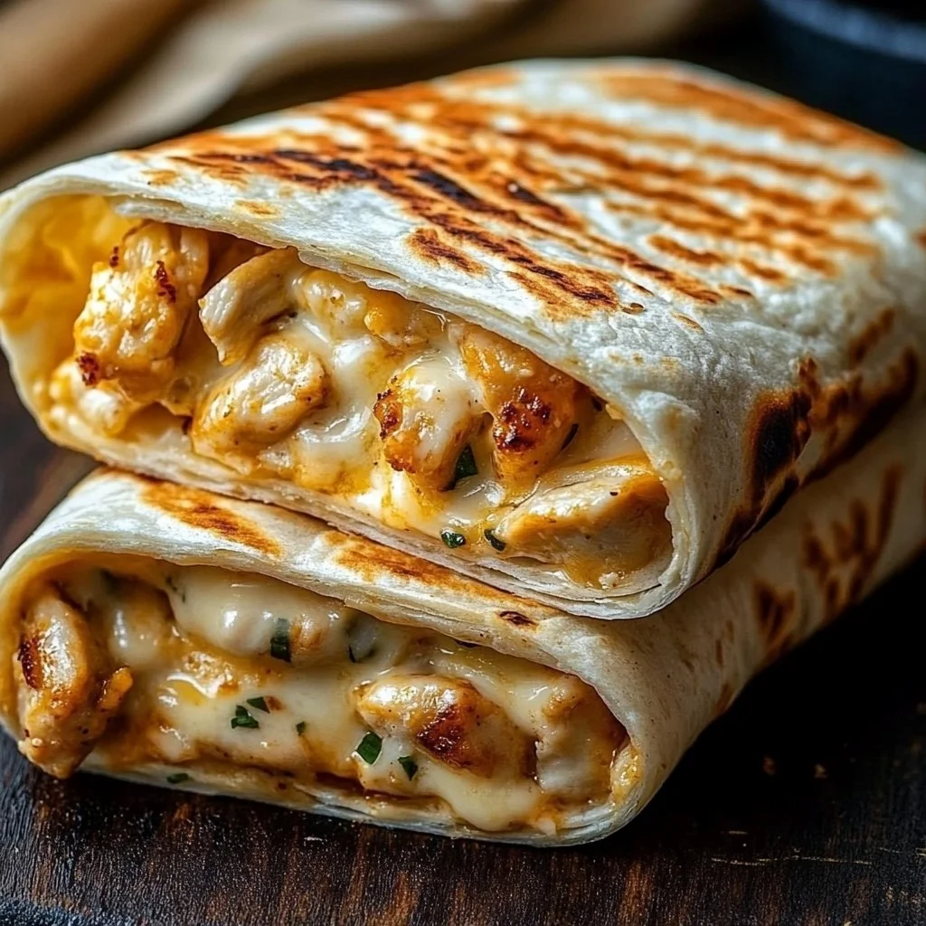 Cheesy Chicken Garlic Wraps