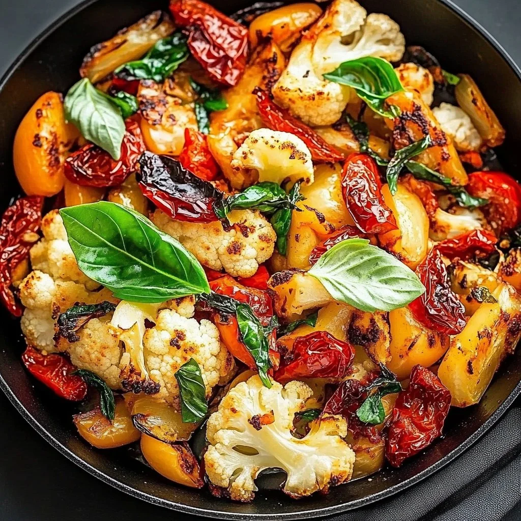 Cheesy Marry Me Roasted Vegetable Medley featuring colorful roasted vegetables