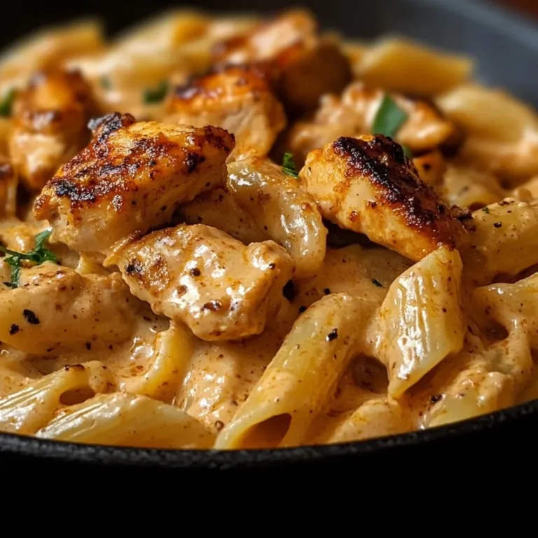 Creamy Cajun chicken pasta served in a bowl with spices and herbs