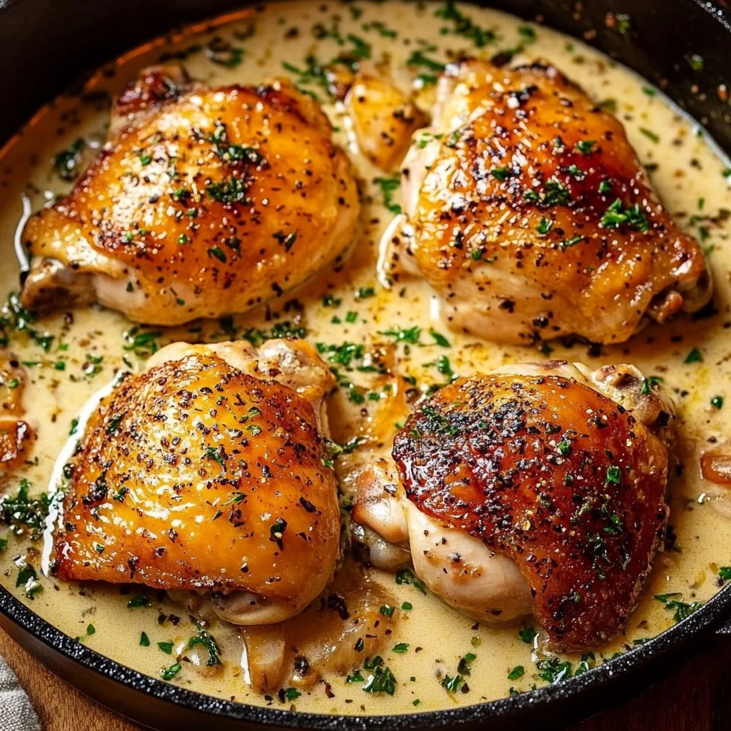 Creamy Garlic Chicken Thighs (Restaurant-Style, 30 Minutes)