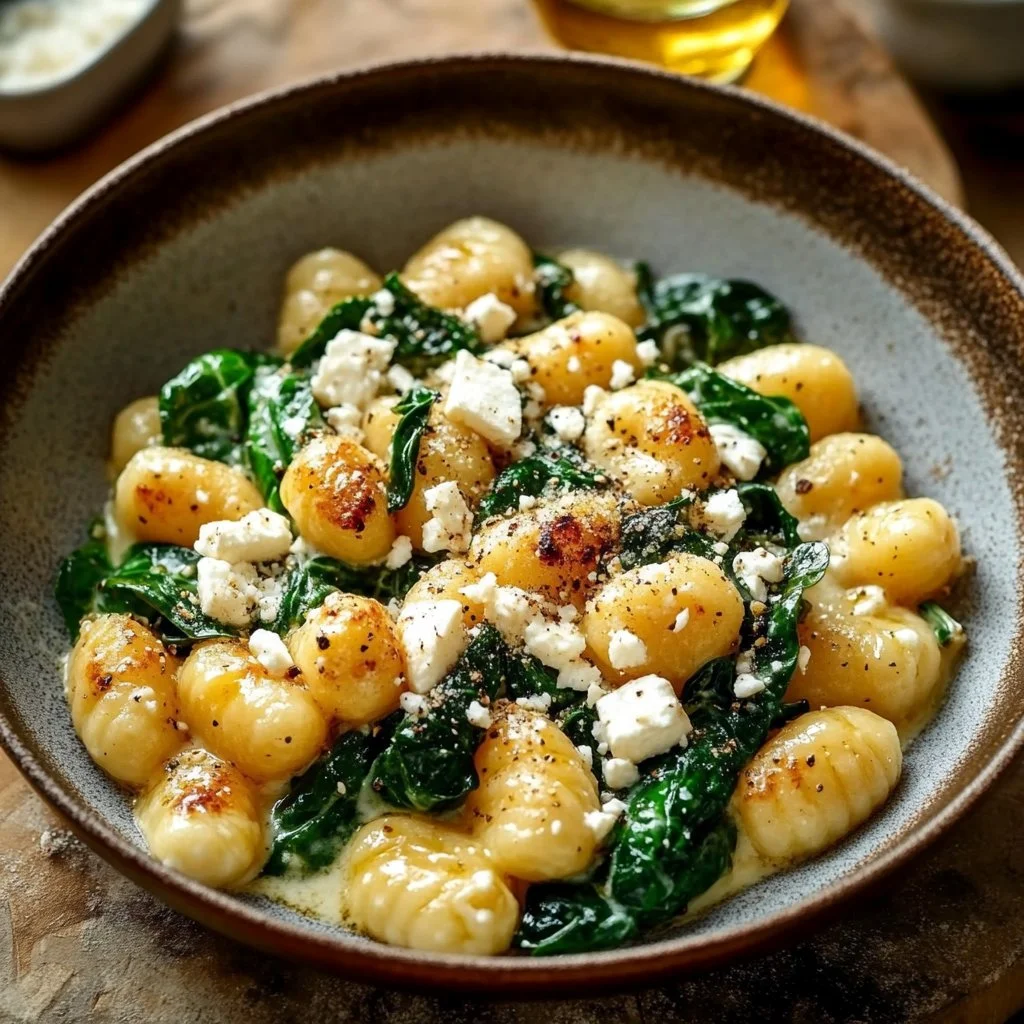 Creamy Gnocchi with Spinach and Feta
