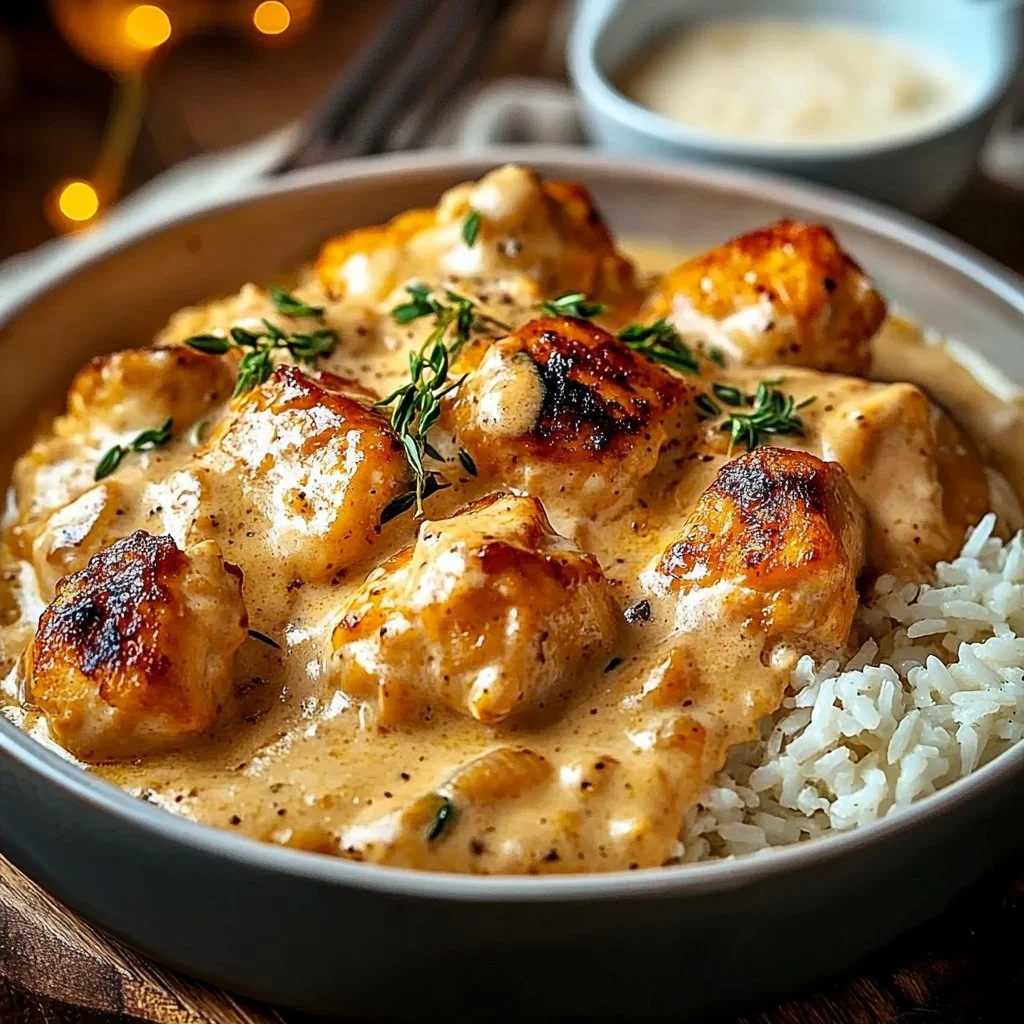 Creamy Smothered Chicken and Rice