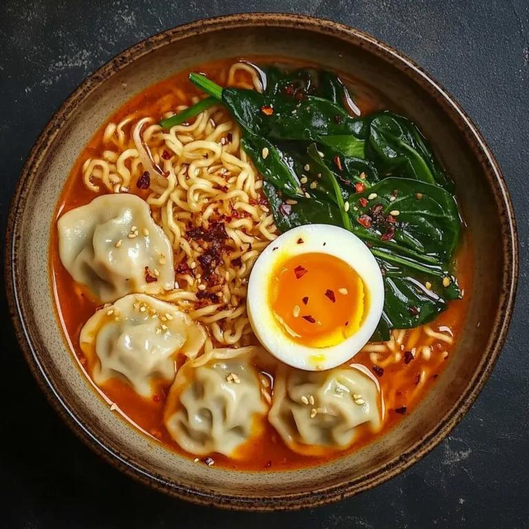 Delicious Dumpling Ramen Bowl with savory dumplings and rich broth