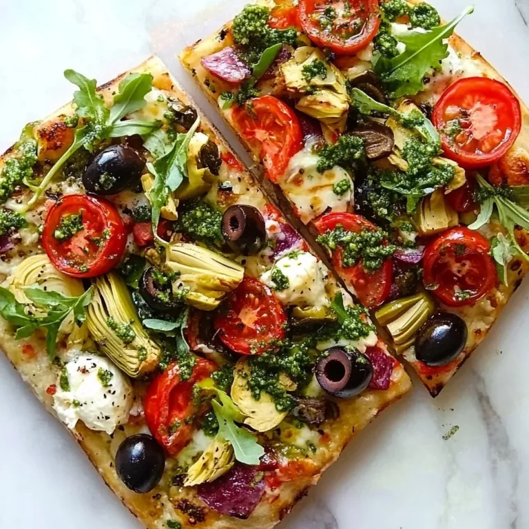Delicious Greek Flatbread Pizza topped with feta, olives, and tomatoes