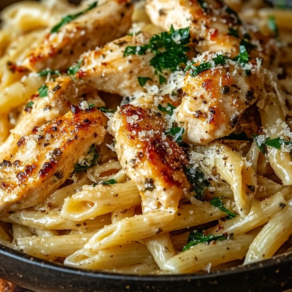Healthy Garlic Parmesan Chicken Pasta