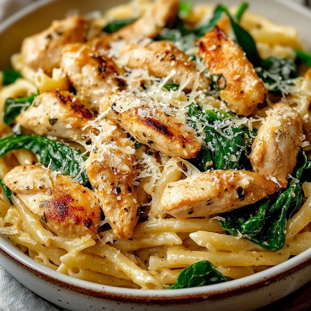 Healthy Garlic Parmesan Chicken Pasta