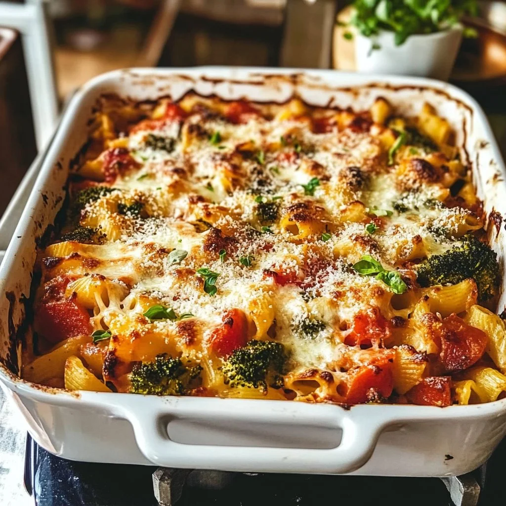 Healthy Mediterranean Vegetable Pasta Bake