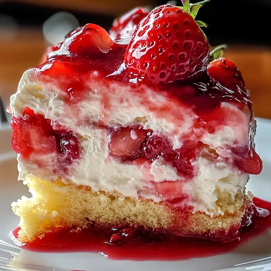 Strawberry Earthquake Cake